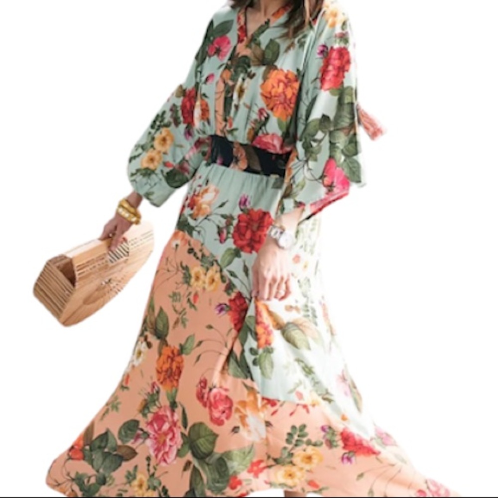 Farm Rio Anthropologie Floral Marilla Maxi Dress